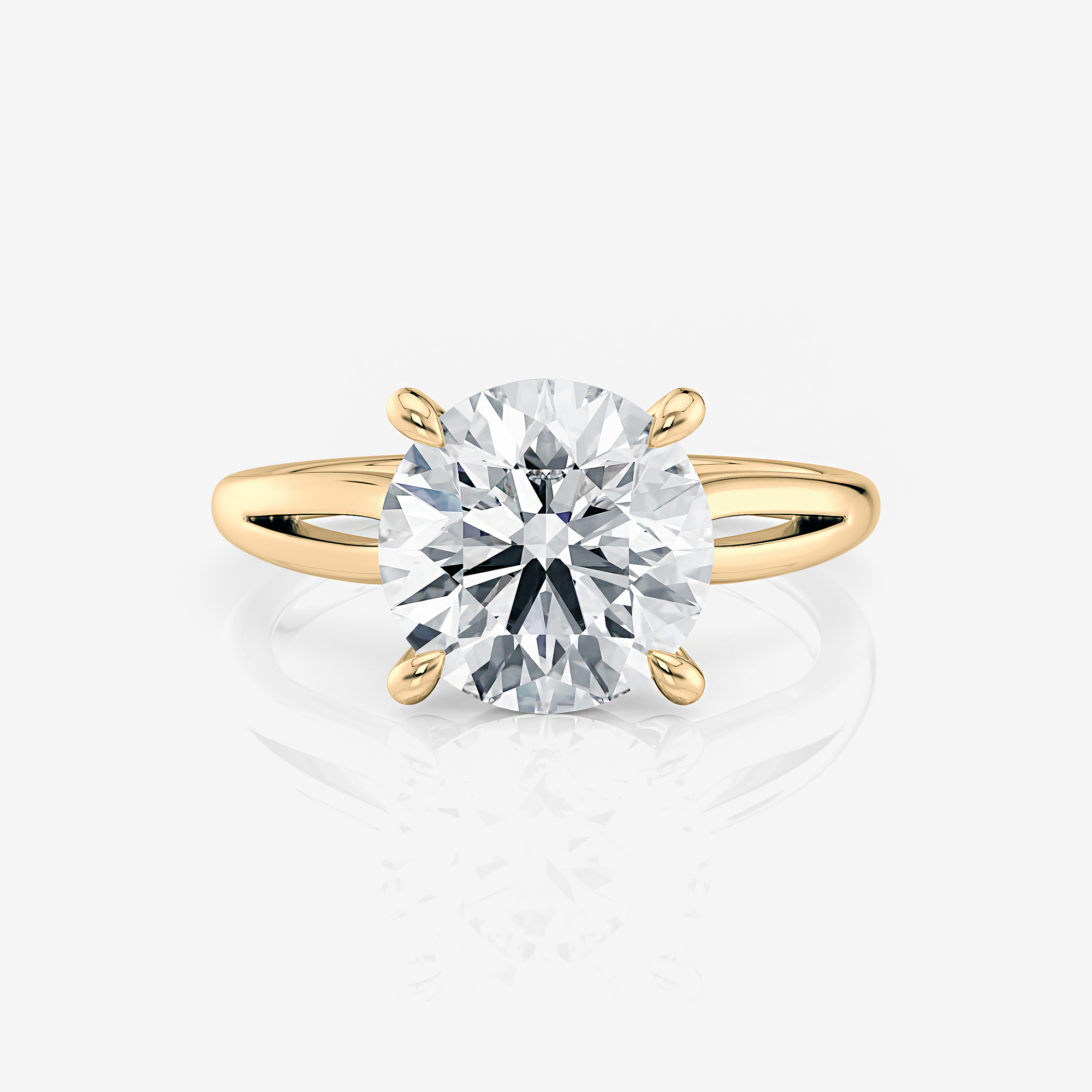 yellow gold Round Split Band Solitaire Moissanite Engagement Ring South Africa Moissanite BY Design