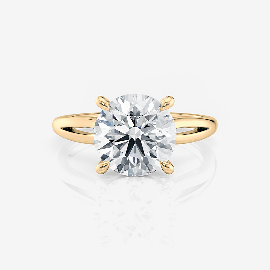 yellow gold Round Split Band Solitaire Moissanite Engagement Ring South Africa Moissanite BY Design