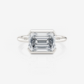 white Gold Emerald Half Bezel Solitaire Moissanite Engagement Ring South Africa Moissanite By Design