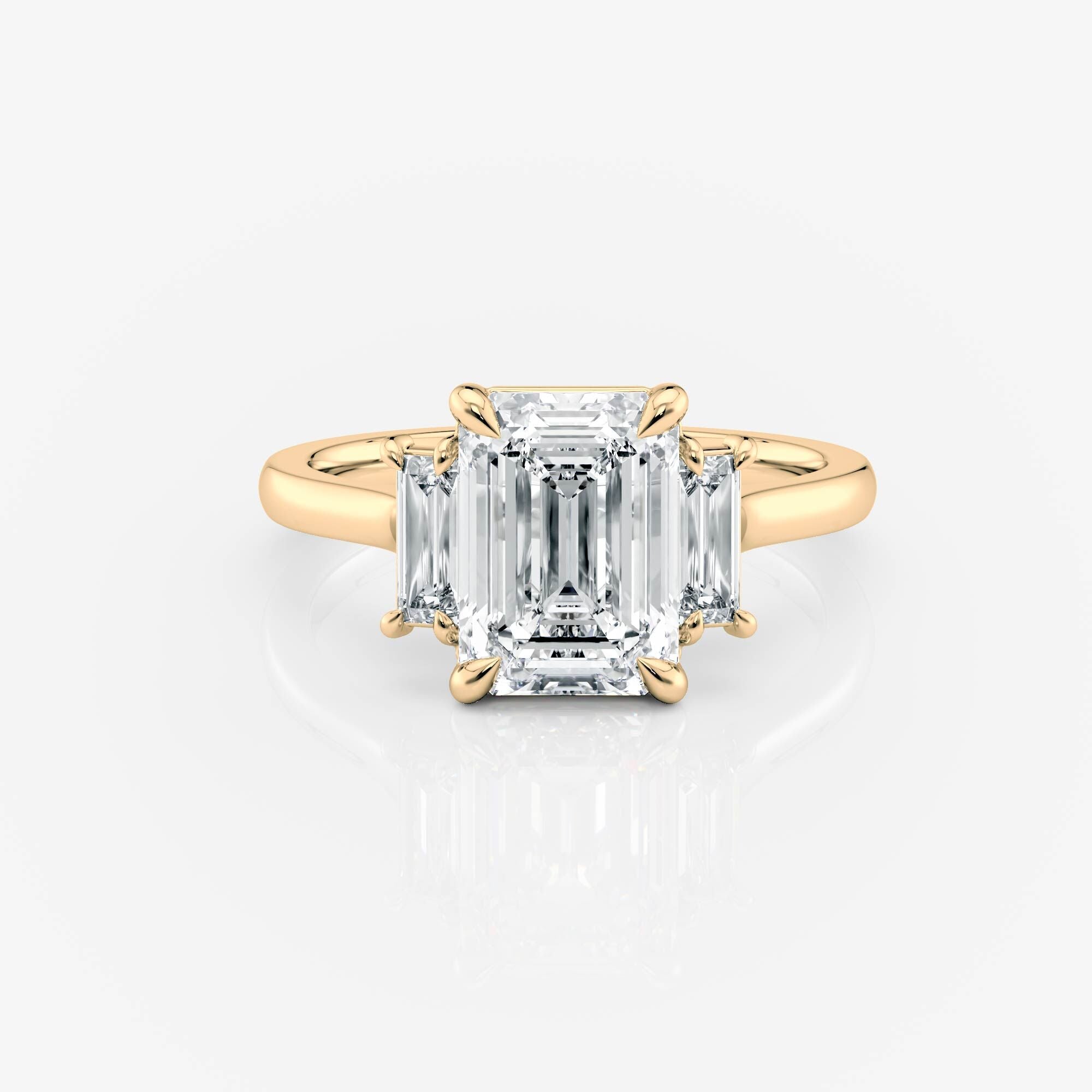 Rafaella Baguette and Emerald Trilogy Moissanite Engagement Ring South Africa Moissanite by Design