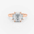 rose gold Baguette and Emerald Trilogy Moissanite Engagement Ring South Africa Moissanite by Design