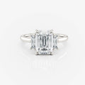 white gold Baguette and Emerald Trilogy Moissanite Engagement Ring South Africa Moissanite by Design