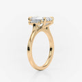 yellow gold Baguette and Emerald Trilogy Moissanite Engagement Ring South Africa Moissanite by Design