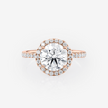 ROSE Gold Round Halo Pave Lab Diamond Engagement Ring South Africa