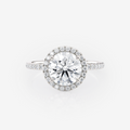White Gold Round Halo Pave Lab Diamond Engagement Ring South Africa