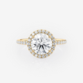 yellow Gold Round Halo Pave Lab Diamond Engagement Ring South Africa