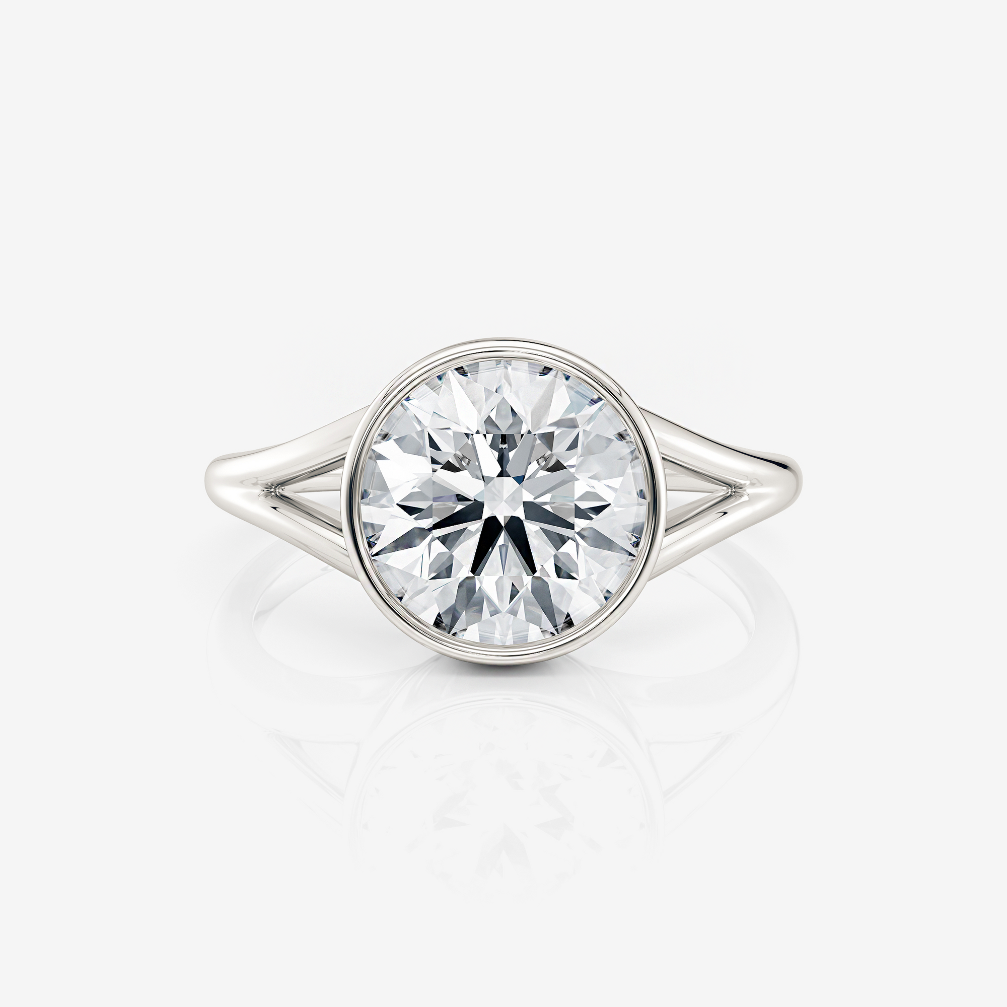 White gold Round Split Bezel Solitaire Lab Diamond Engagement Ring South Africa