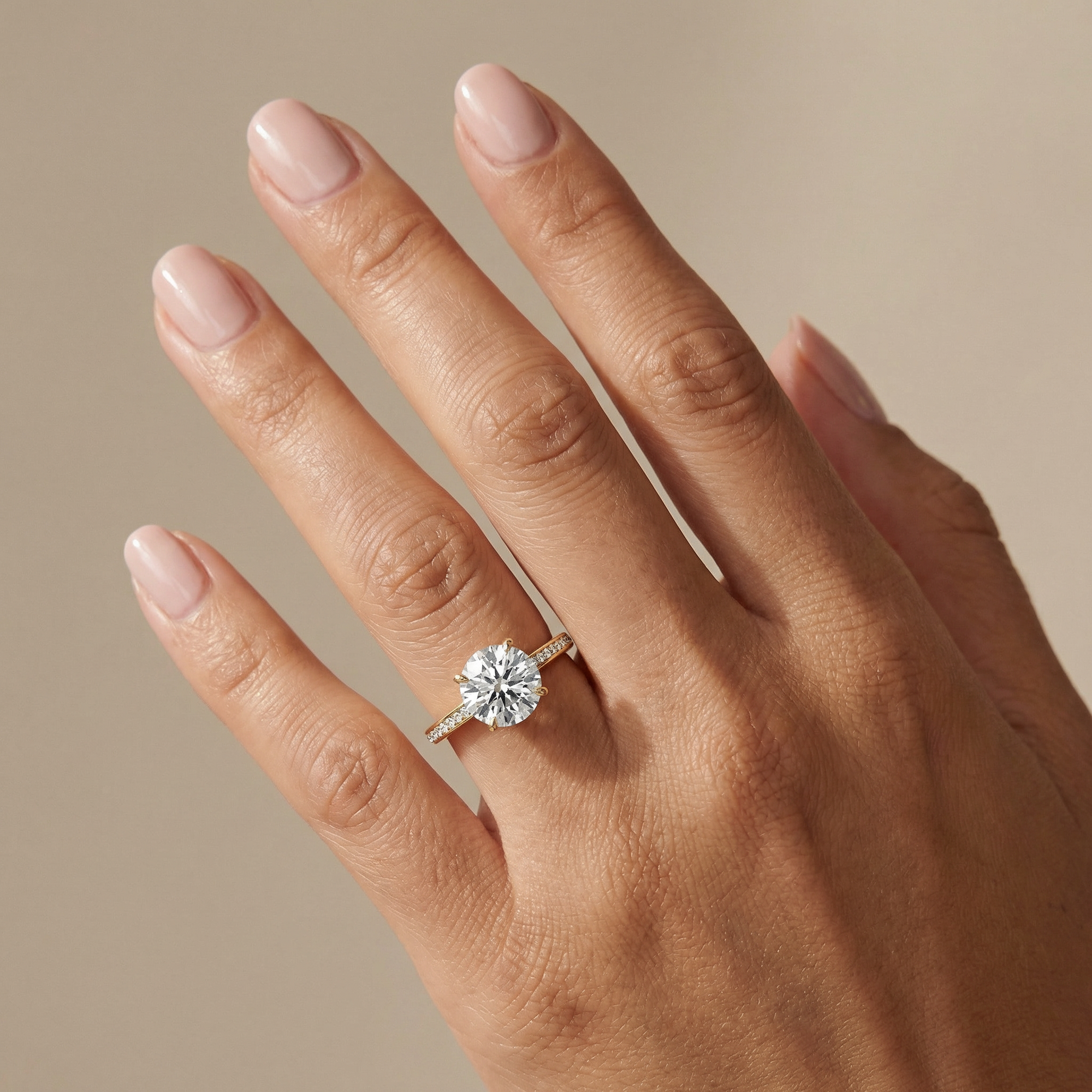 Palazzo Round Channel Pave Lab Diamond Engagement Ring South Africa