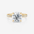 Round Channel Pave Lab Diamond Engagement Ring