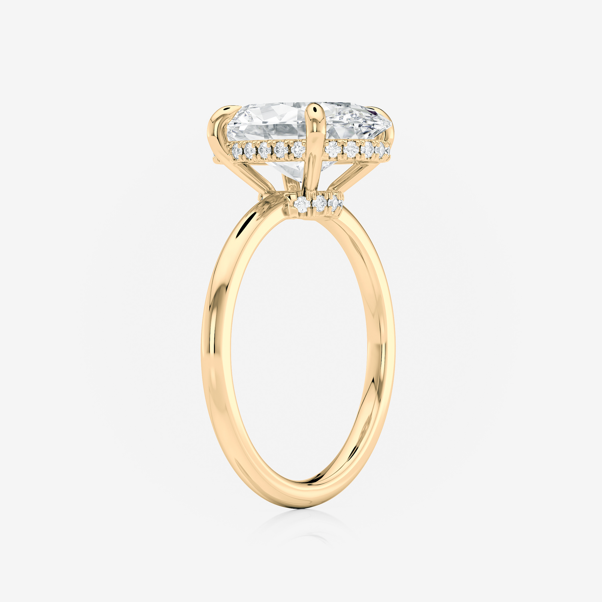 Oval Double Hidden Halo Lab Diamond Engagement Ring South Africa