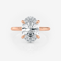 Oval Double Hidden Halo Rose gold Lab Diamond Engagement Ring South Africa