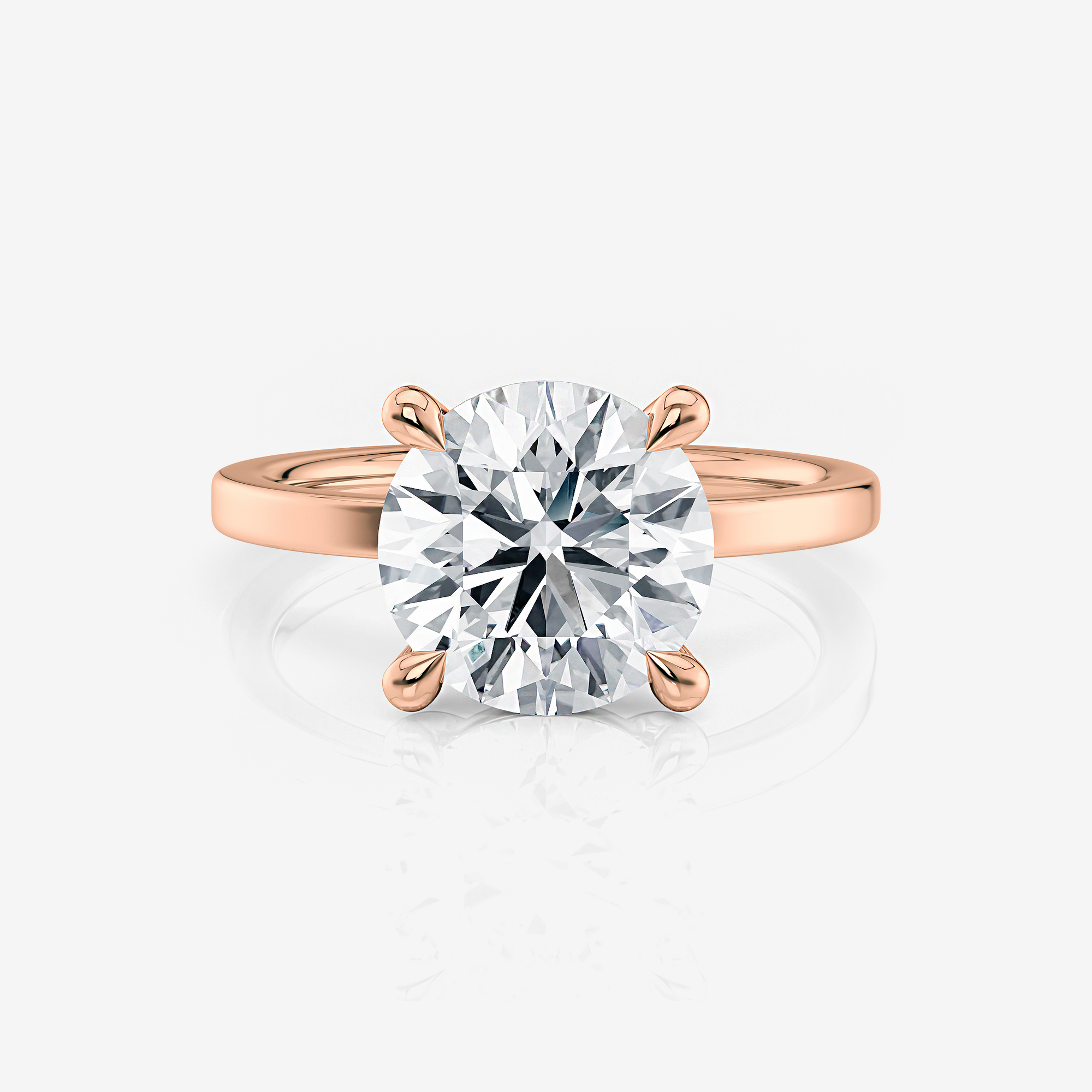 Rose Gold Round Open Gallery Four-Claw Lab Diamond Engagement Ring South Africa
