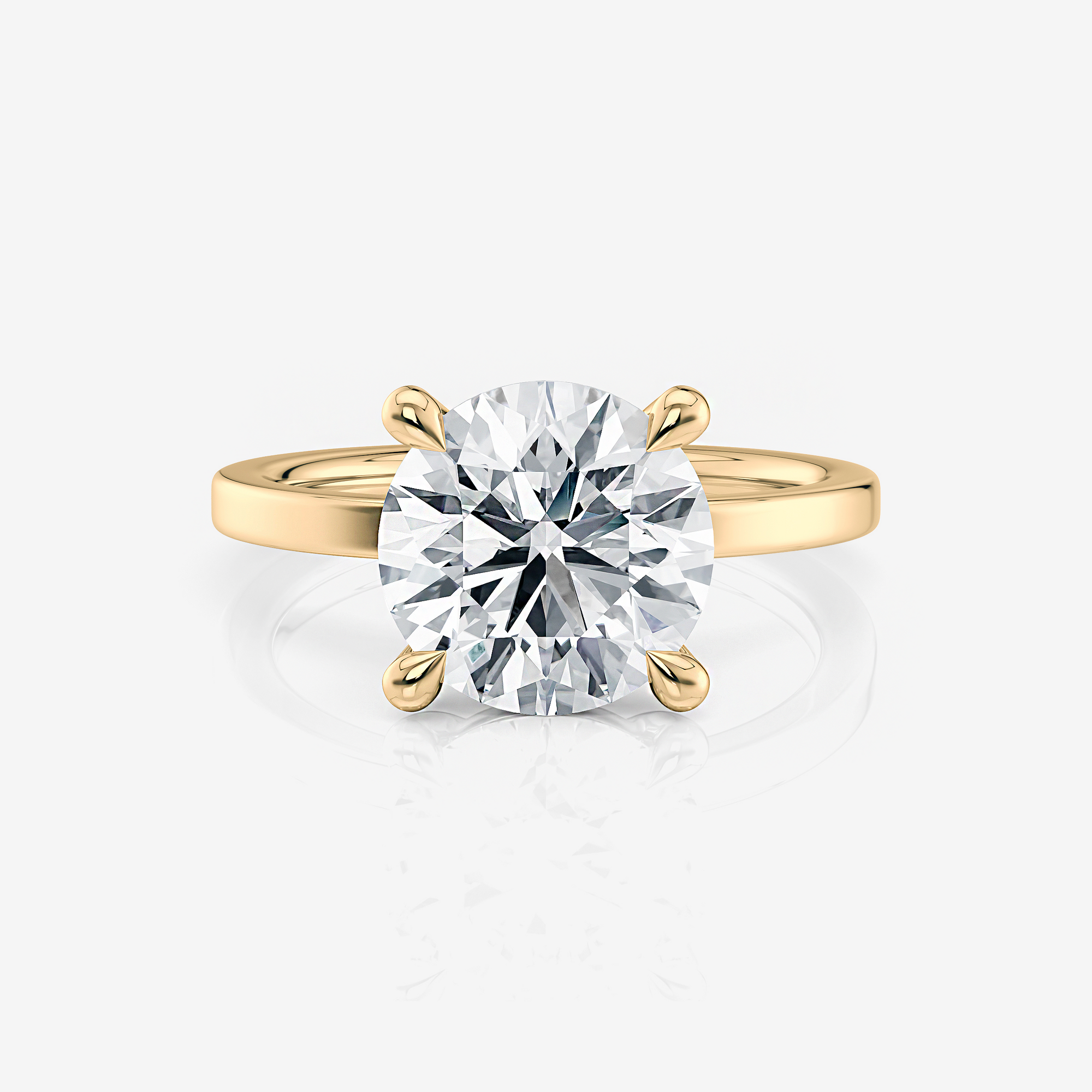 Yellow Gold Round Open Gallery Four-Claw Lab Diamond Engagement Ring South Africa