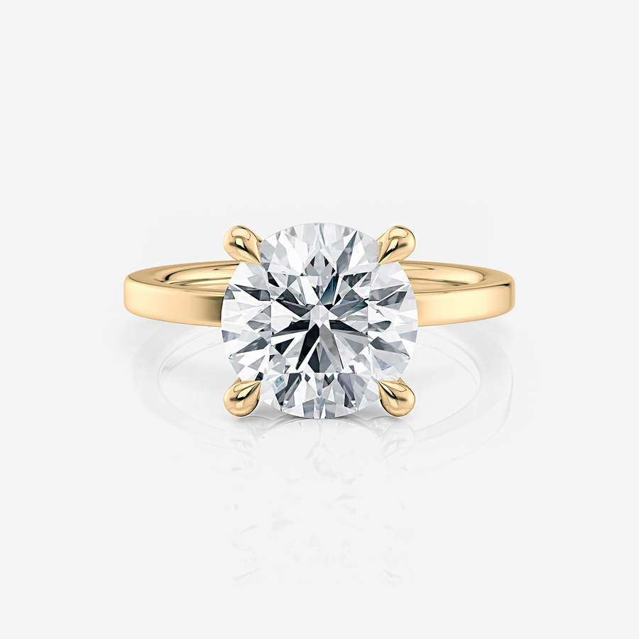 Yellow Gold Round Open Gallery Four-Claw Lab Diamond Engagement Ring South Africa