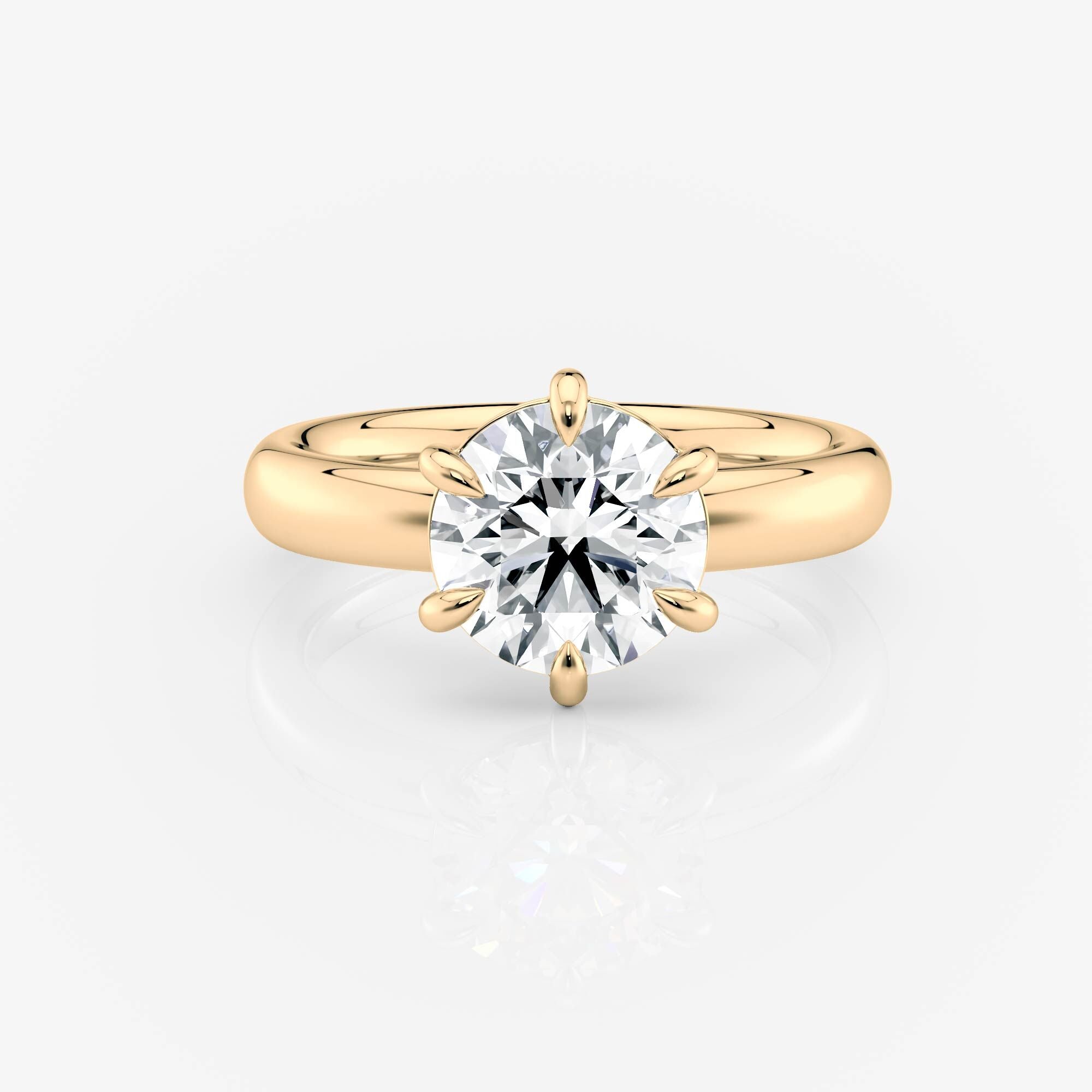  3.5mm band Round Compass Three-Claw Wide Band Lab Diamond Engagement Ring South Africa