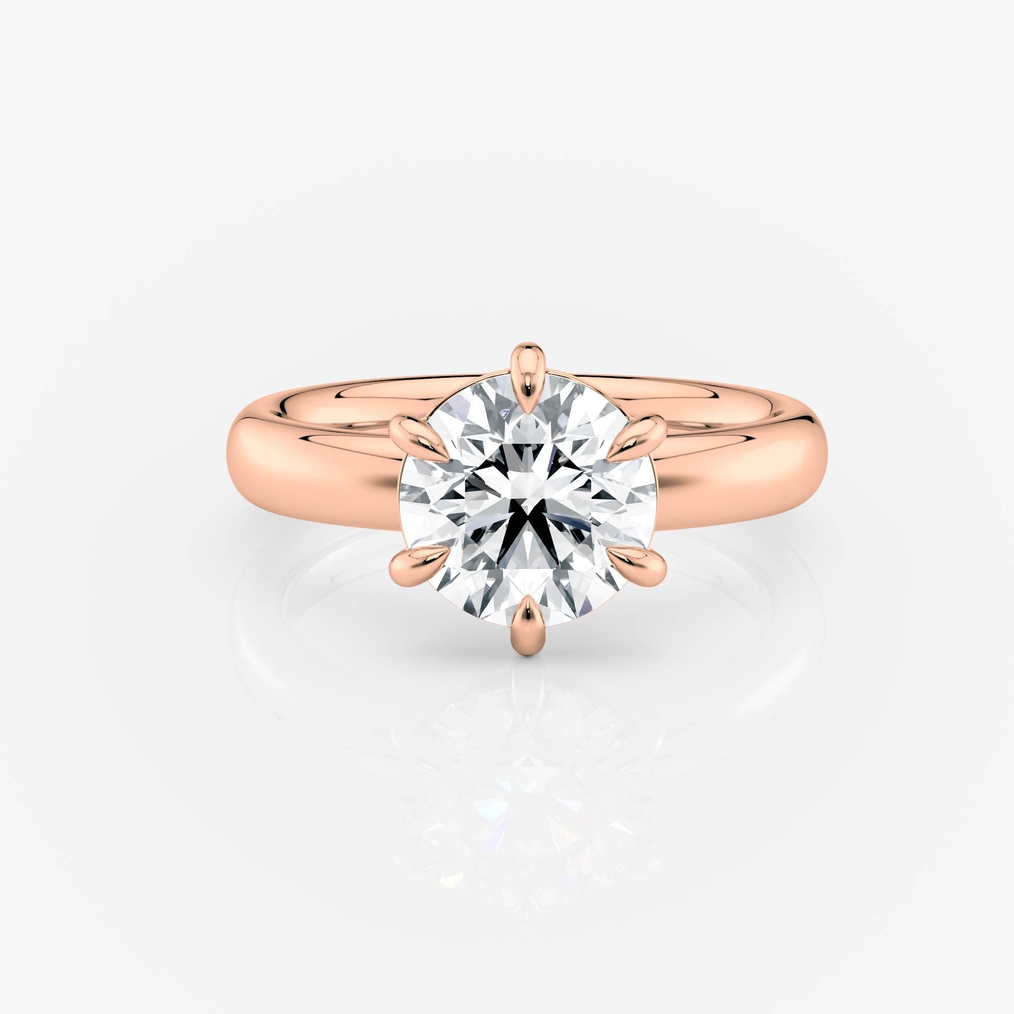 rose gold 3.5mm band Round Compass Three-Claw Wide Band Lab Diamond Engagement Ring South Africa