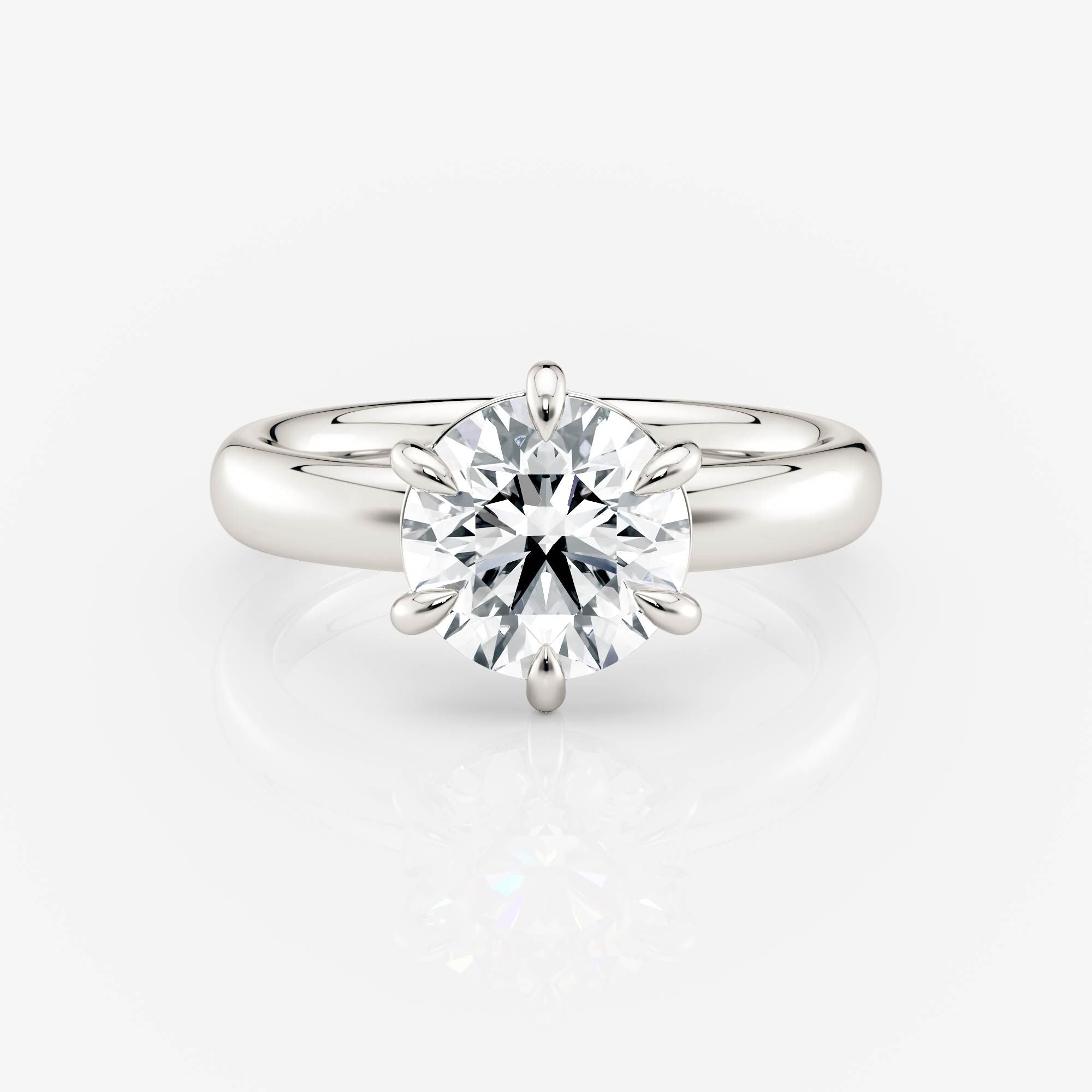 white gold 3.5mm band Round Compass Three-Claw Wide Band Lab Diamond Engagement Ring South Africa