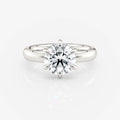 white gold 3.5mm band Round Compass Three-Claw Wide Band Lab Diamond Engagement Ring South Africa