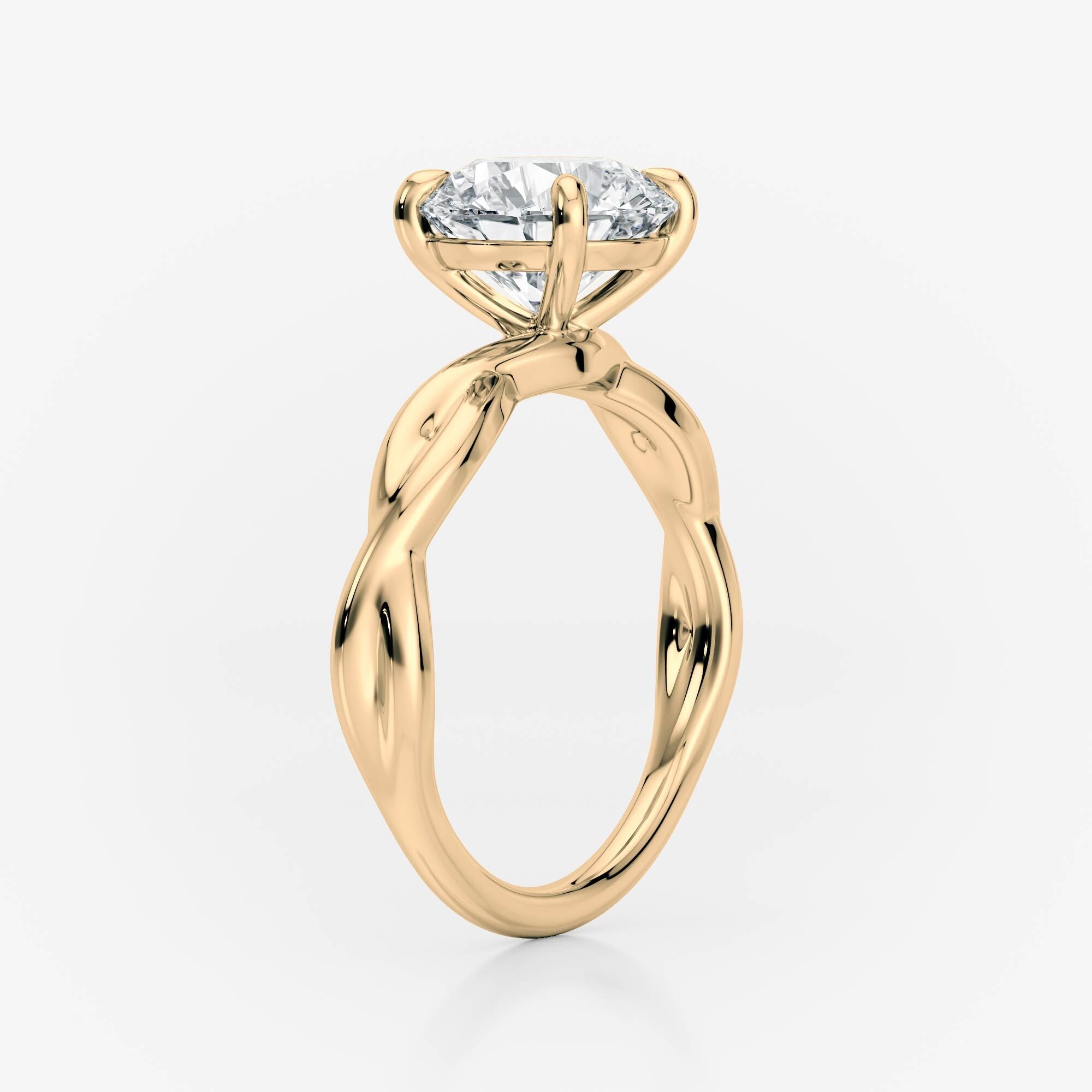 Gold Round Twist Band Lab Diamond Engagement Ring South Africa
