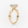  Gold Round Twist Band Lab Diamond Engagement Ring South Africa