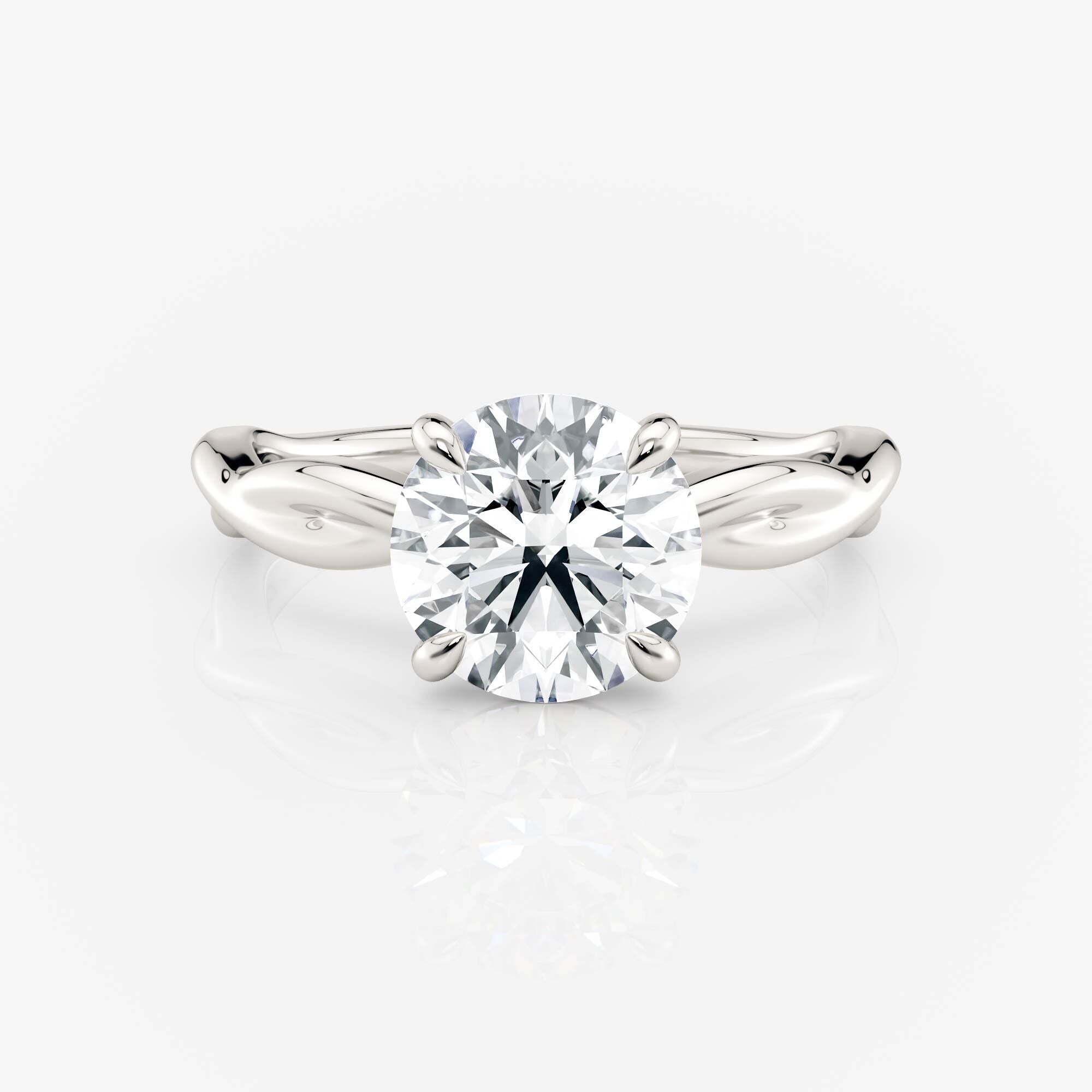White Gold Round Twist Band Lab Diamond Engagement Ring South Africa