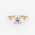 Trilogia Round Straight Baguette Trilogy Moissanite Engagement Ring