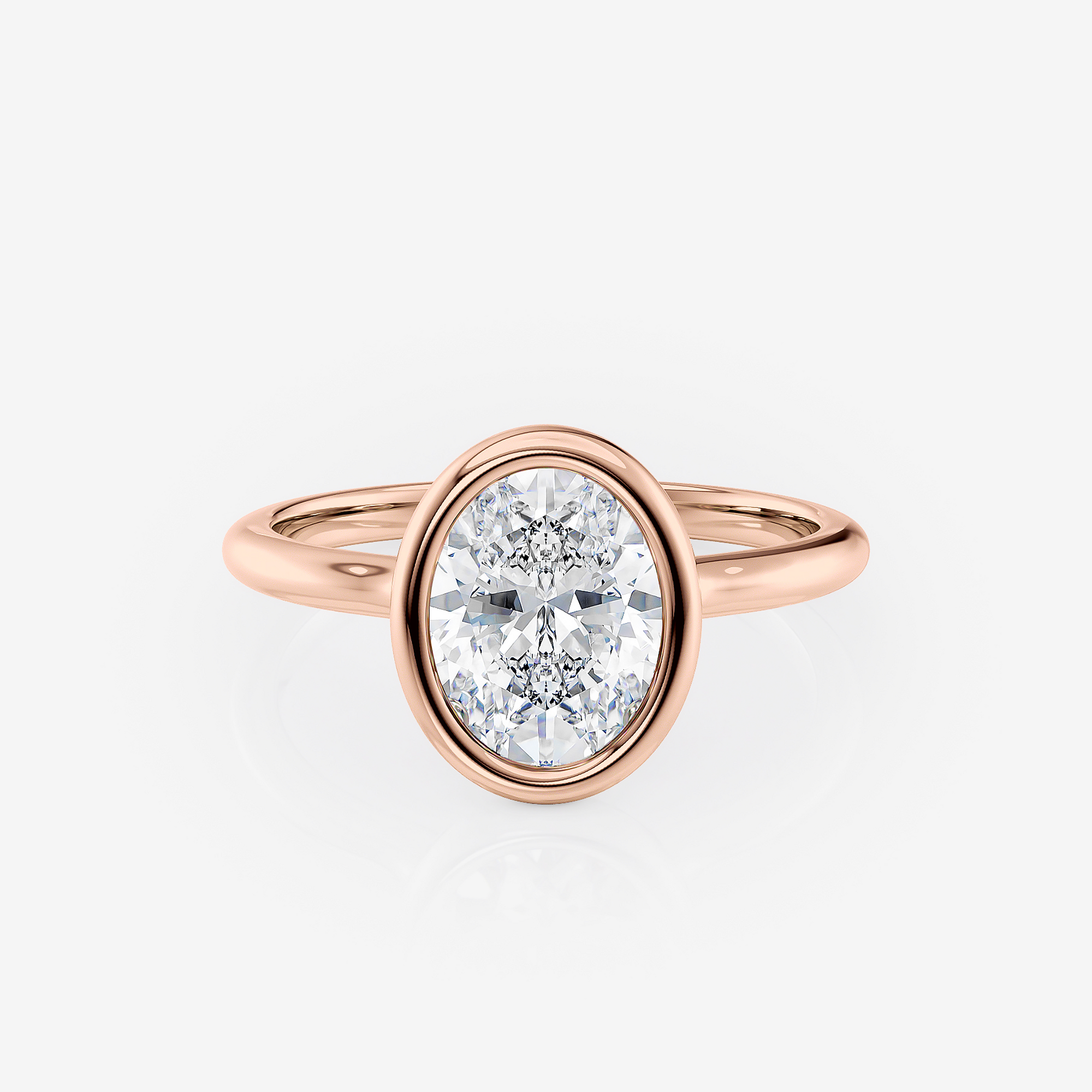 Rose Gold oval Bezel Solitaire Lab Diamond Engagement Ring South Africa