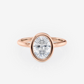Rose Gold oval Bezel Solitaire Lab Diamond Engagement Ring South Africa