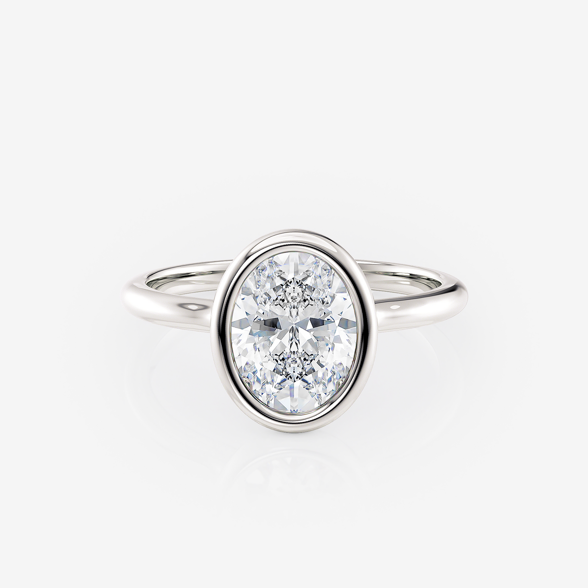 White Gold oval Bezel Solitaire Lab Diamond Engagement Ring South Africa
