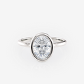White Gold oval Bezel Solitaire Lab Diamond Engagement Ring South Africa
