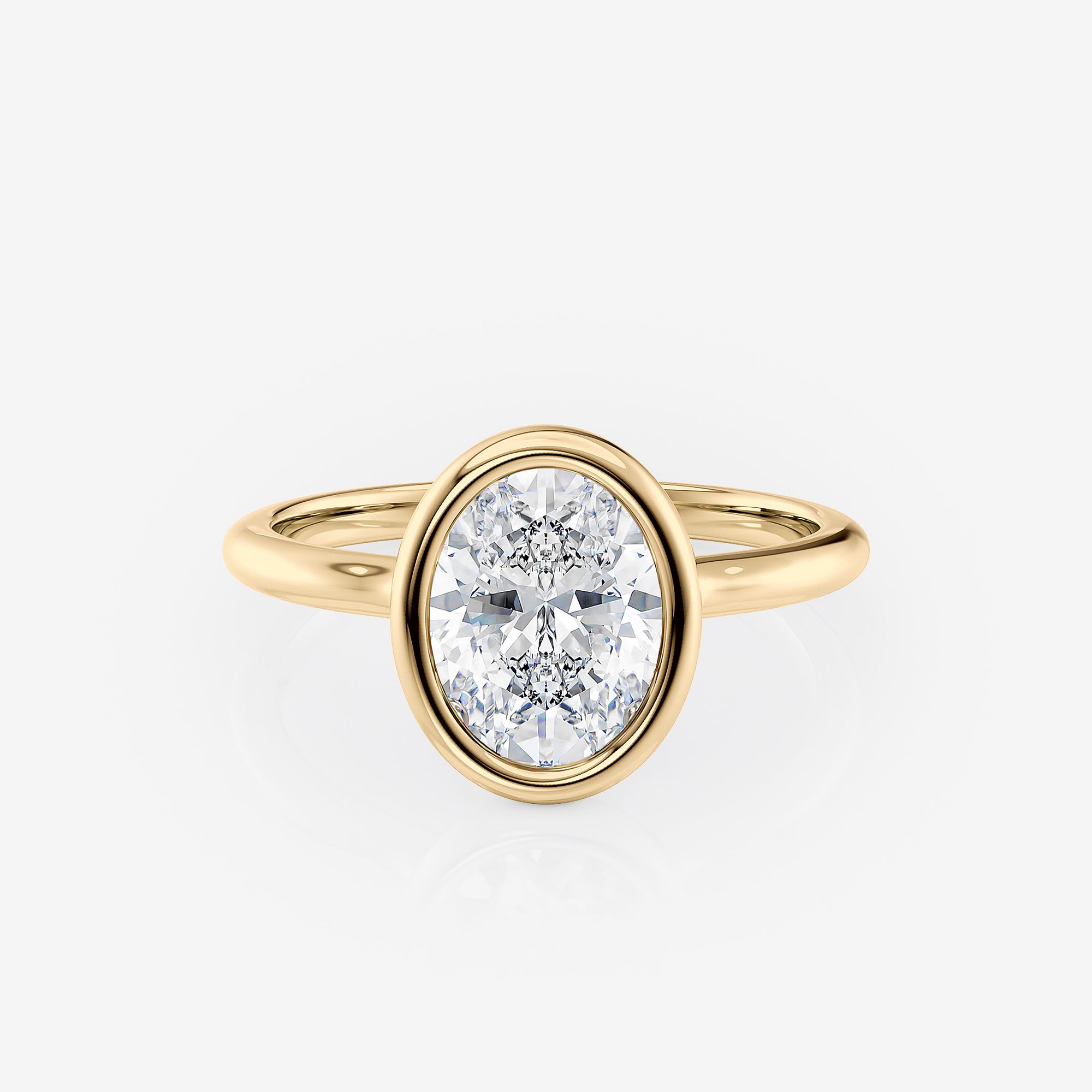 Aurora Yellow Gold oval Bezel Solitaire Lab Diamond Engagement Ring South Africa