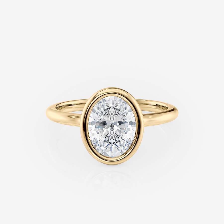 Aurora Yellow Gold oval Bezel Solitaire Lab Diamond Engagement Ring South Africa