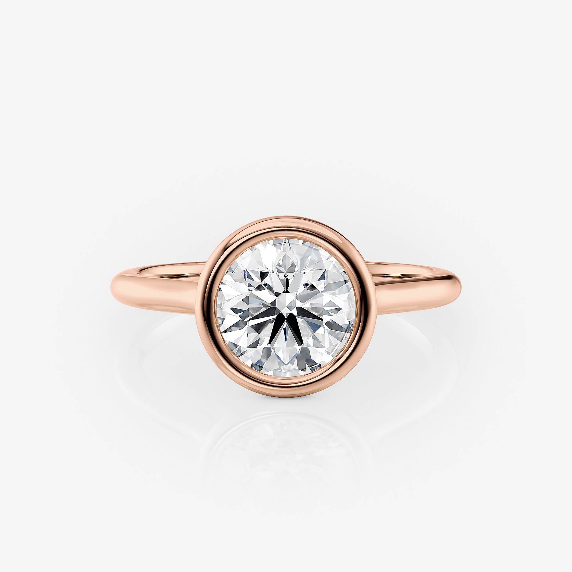 Rose gold round Bezel Solitaire Lab Diamond Engagement Ring South Africa