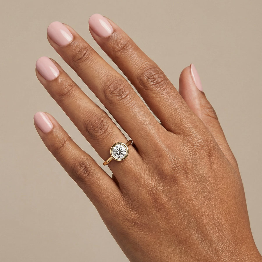 Valentina Round Bezel Solitaire Lab Diamond Engagement Ring South Africa