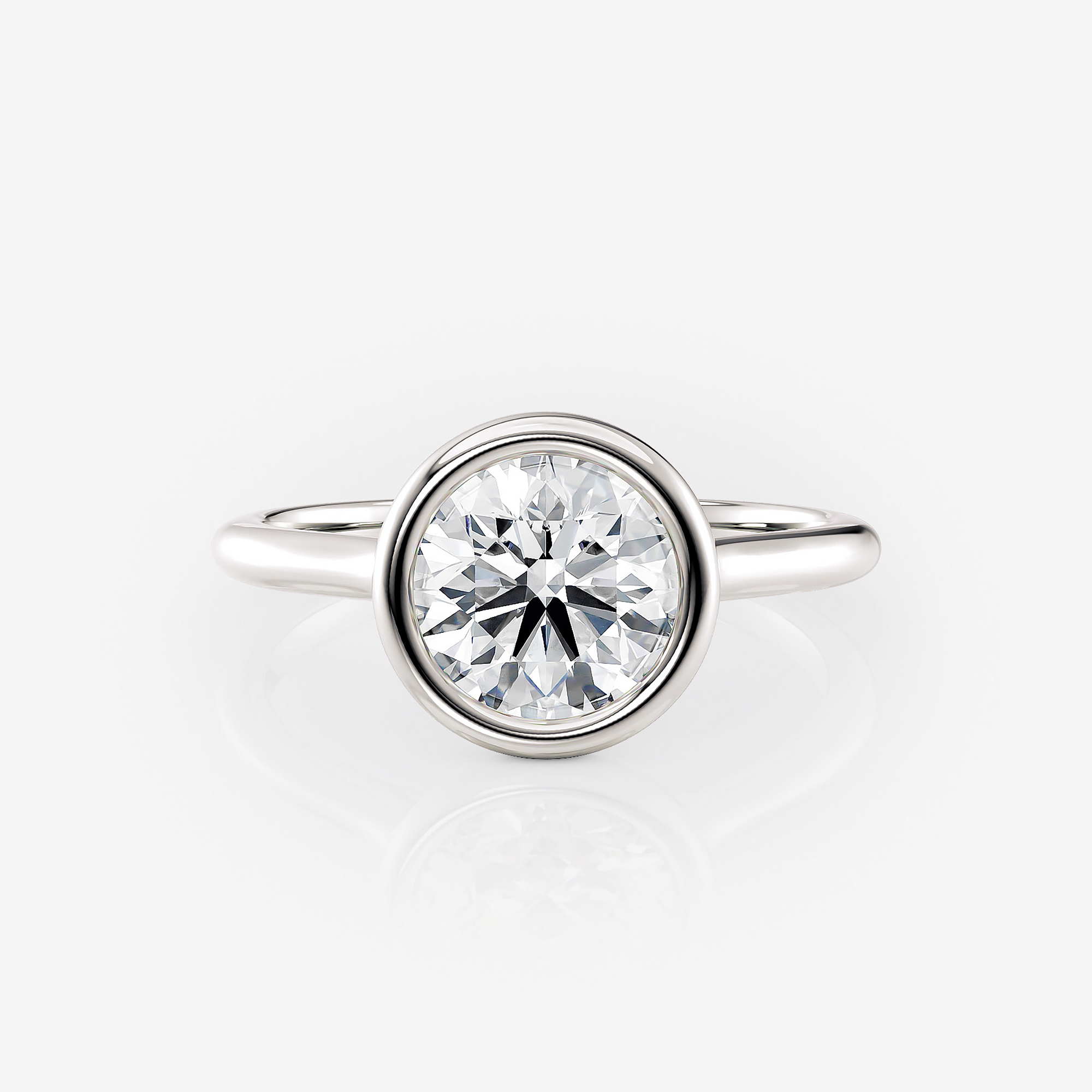 White gold round Bezel Solitaire Lab Diamond Engagement Ring South Africa