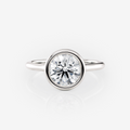 White gold round Bezel Solitaire Lab Diamond Engagement Ring South Africa