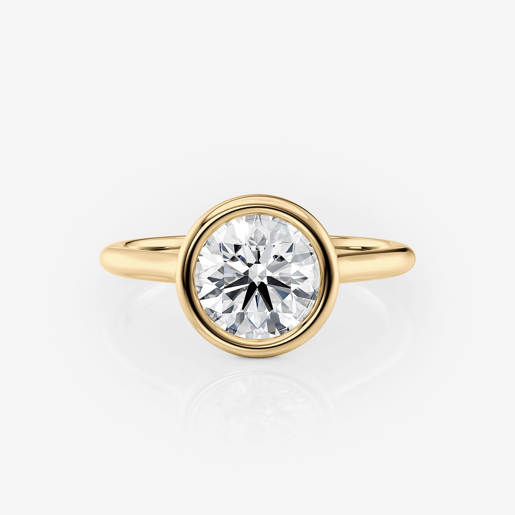 Yellow gold round Bezel Solitaire Lab Diamond Engagement Ring South Africa