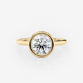 Yellow gold round Bezel Solitaire Lab Diamond Engagement Ring South Africa