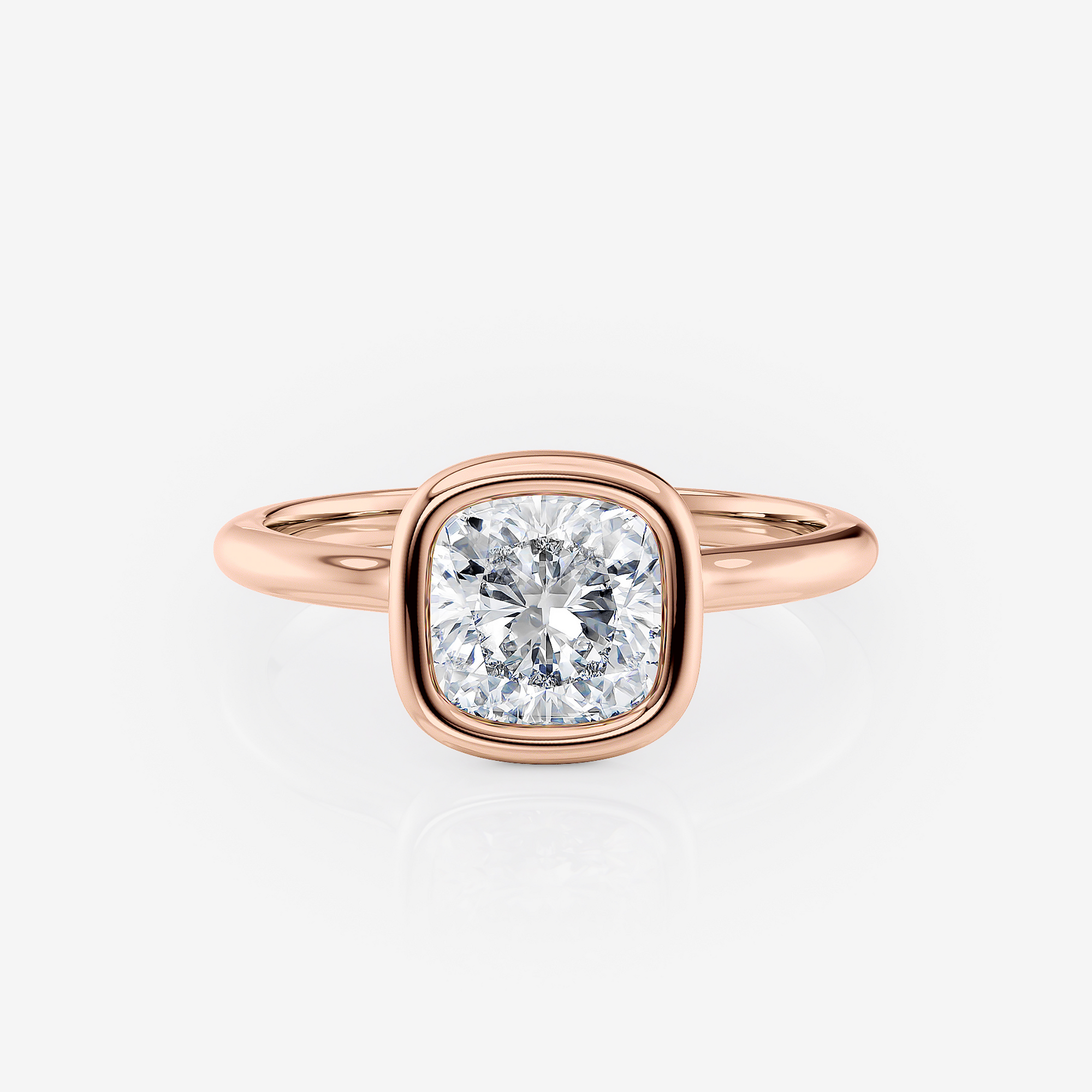 Rose gold Cushion Bezel Solitaire Lab Diamond Engagement Ring South Africa