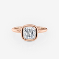 Rose gold Cushion Bezel Solitaire Lab Diamond Engagement Ring South Africa