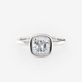 White gold Cushion Bezel Solitaire Lab Diamond Engagement Ring South Africa