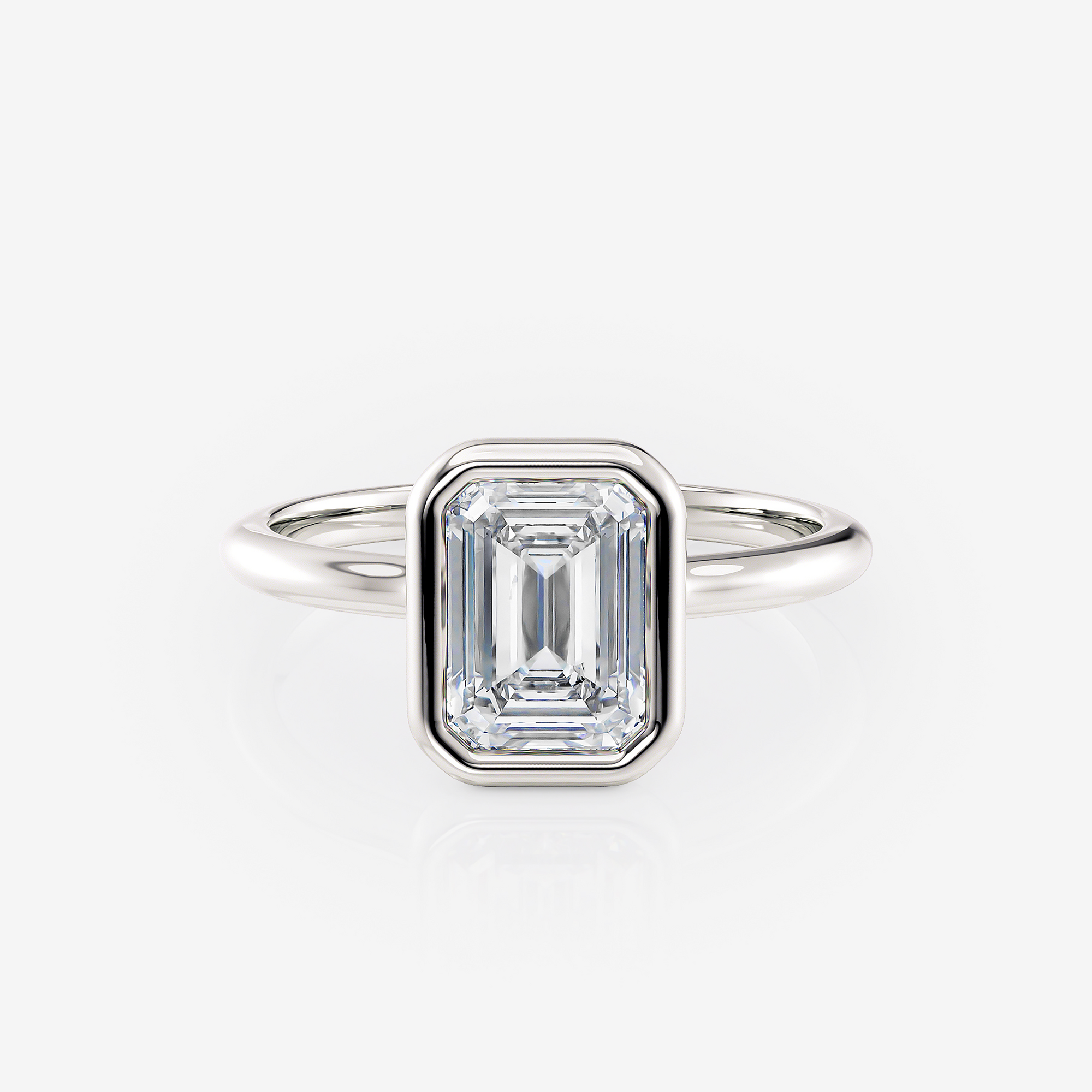 White gold Emerald Bezel Solitaire Lab Diamond Engagement Ring South Africa