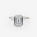 White gold Emerald Bezel Solitaire Lab Diamond Engagement Ring South Africa