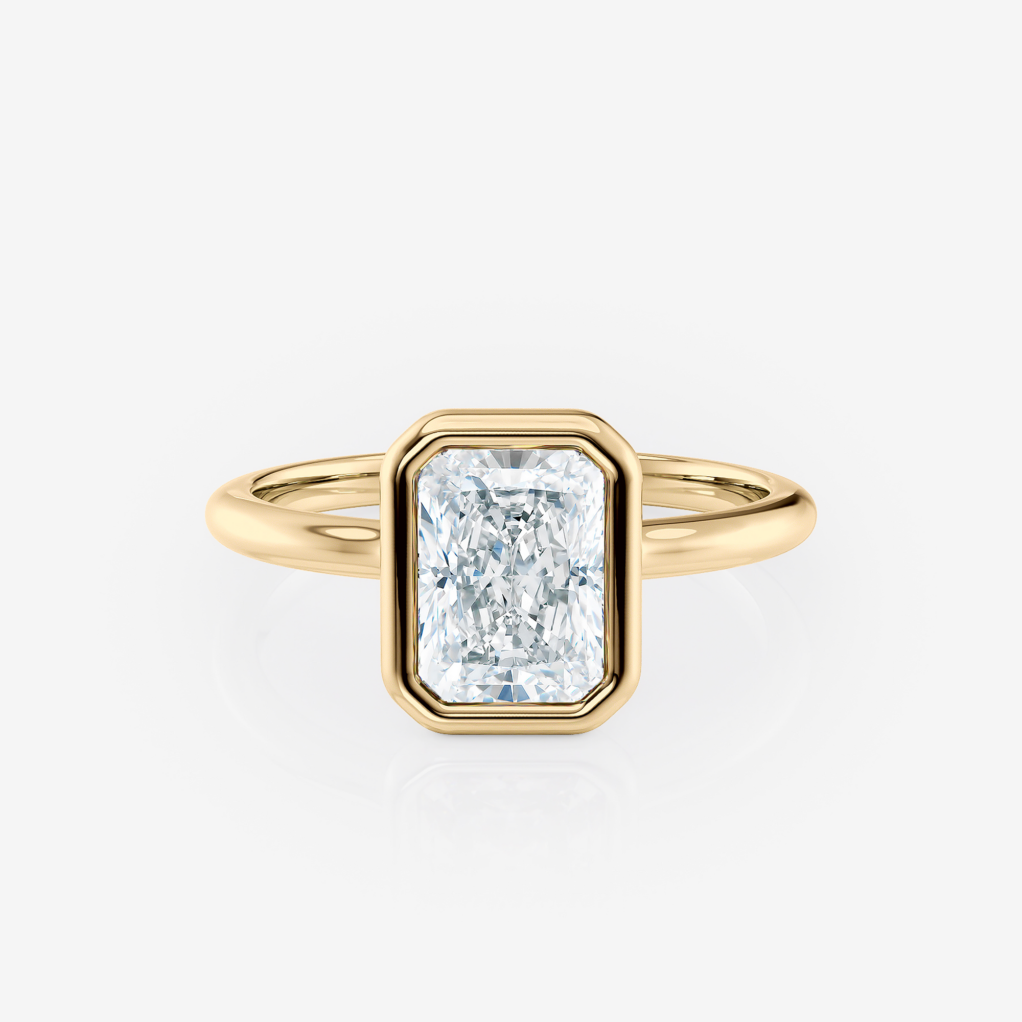 Serena Radiant Cut Solitaire Bezel Lab Diamond Engagement Ring