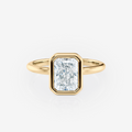 Serena Radiant Cut Solitaire Bezel Lab Diamond Engagement Ring