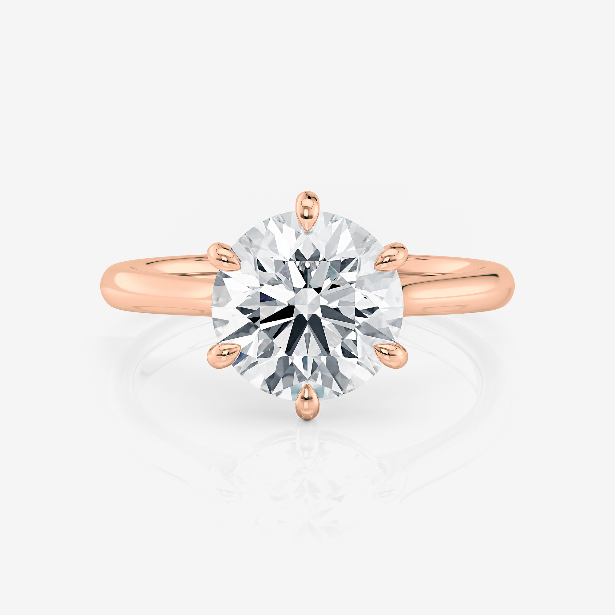 rose gold Round 6 Claw Solitaire Lab Diamond Engagement Ring South Africa