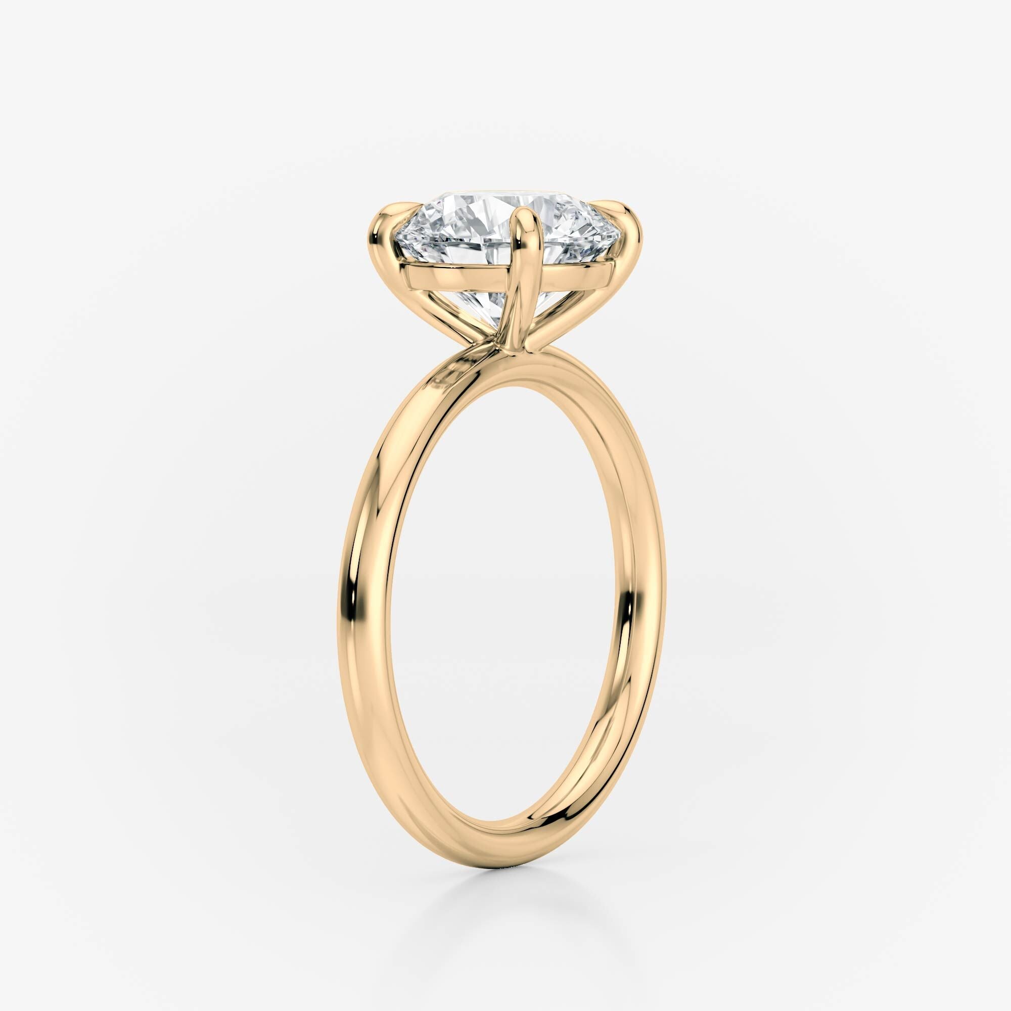 Round 6 Claw Solitaire Lab Diamond Engagement Ring