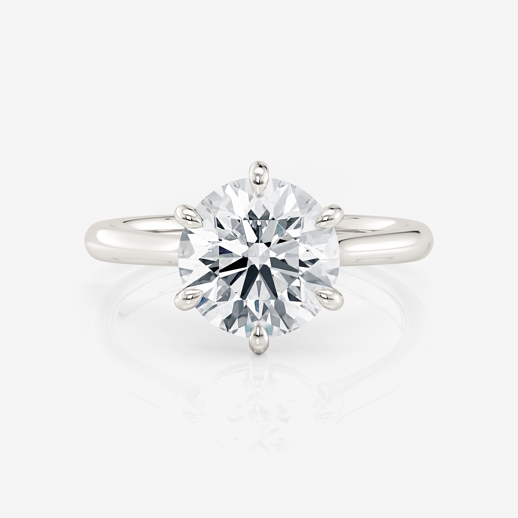 white gold Round 6 Claw Solitaire Lab Diamond Engagement Ring South Africa