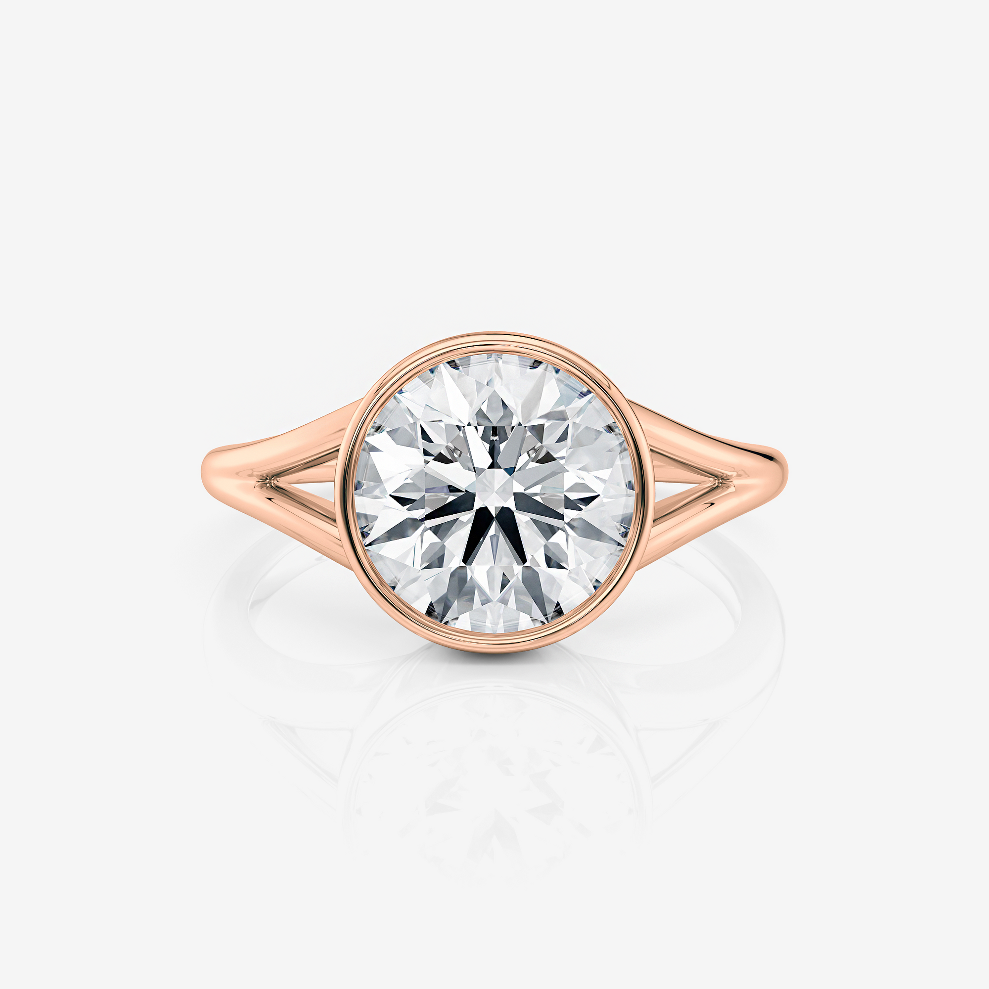 Rose gold Round Split Bezel Solitaire Lab Diamond Engagement Ring South Africa
