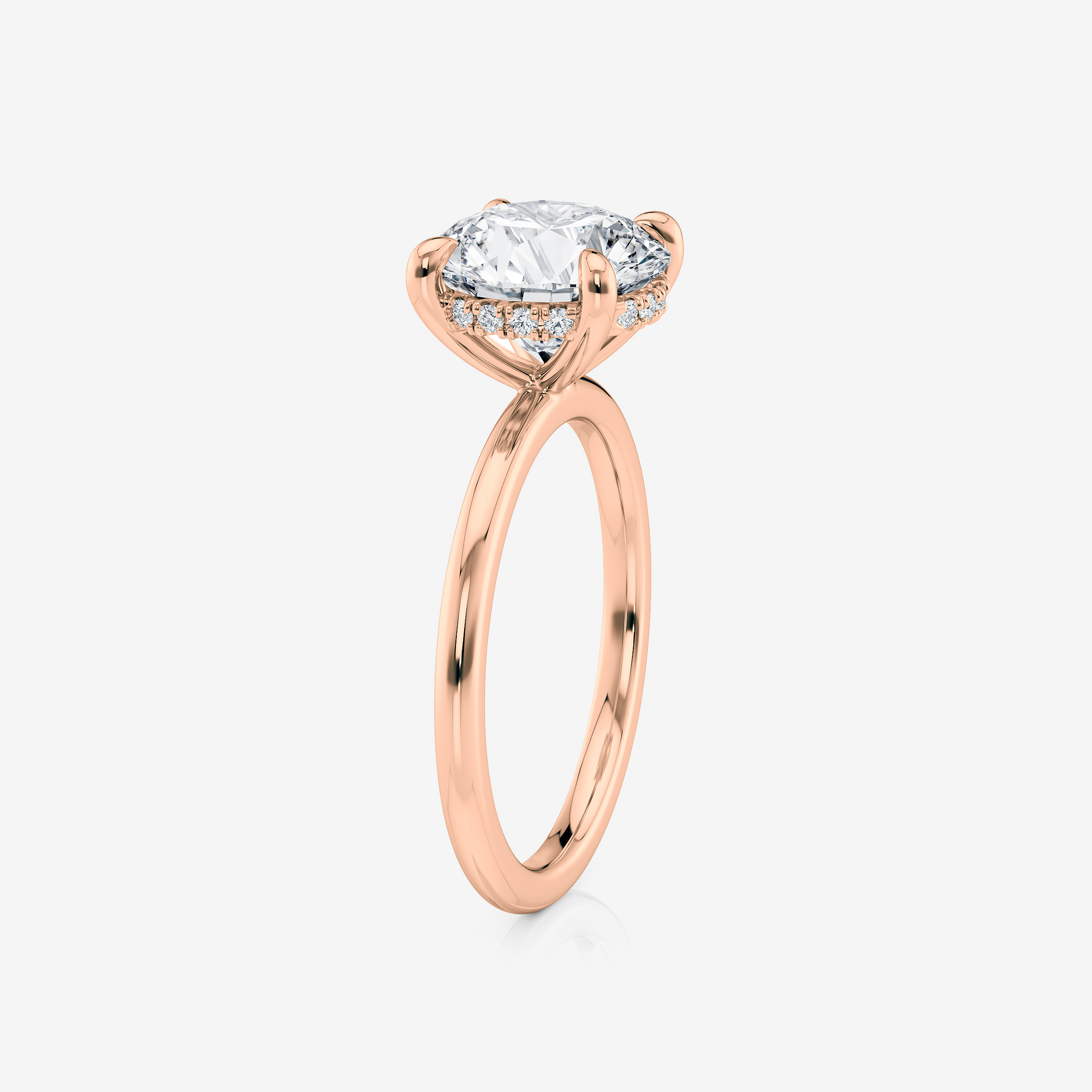 rose gold oval hidden halo Lab Diamond Engagement Ring South Africa